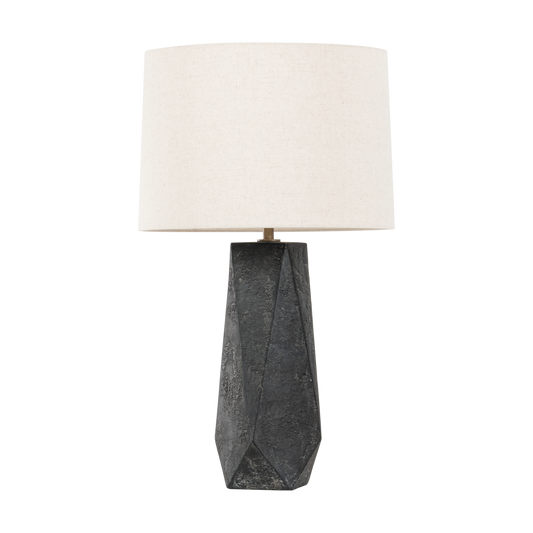 Coronado Table Lamp with Patina Brass/Ceramic Ash Black Finish