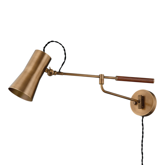 NOVEL Plug-in Sconce with PATINA BRASS Finish