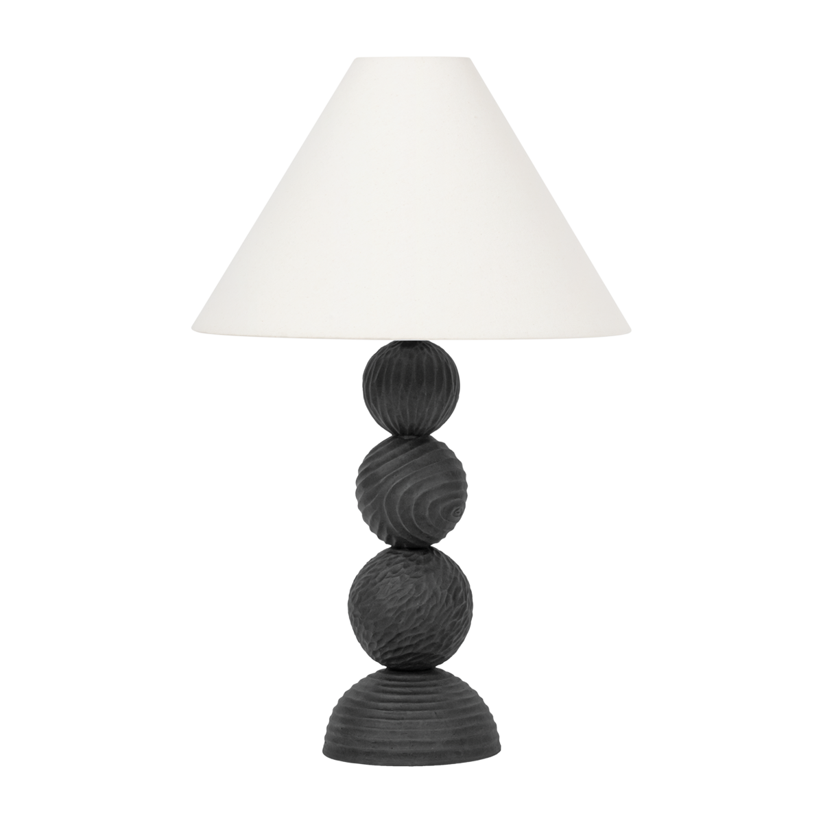 Miela TABLE LAMP with Forged Iron/Ceramic Black Motif Finish