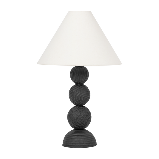 Miela TABLE LAMP with Forged Iron/Ceramic Black Motif Finish