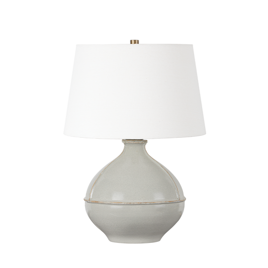 SALVAGE Table Lamp with PATINA BRASS AND CERAMIC PALE SAGE Finish