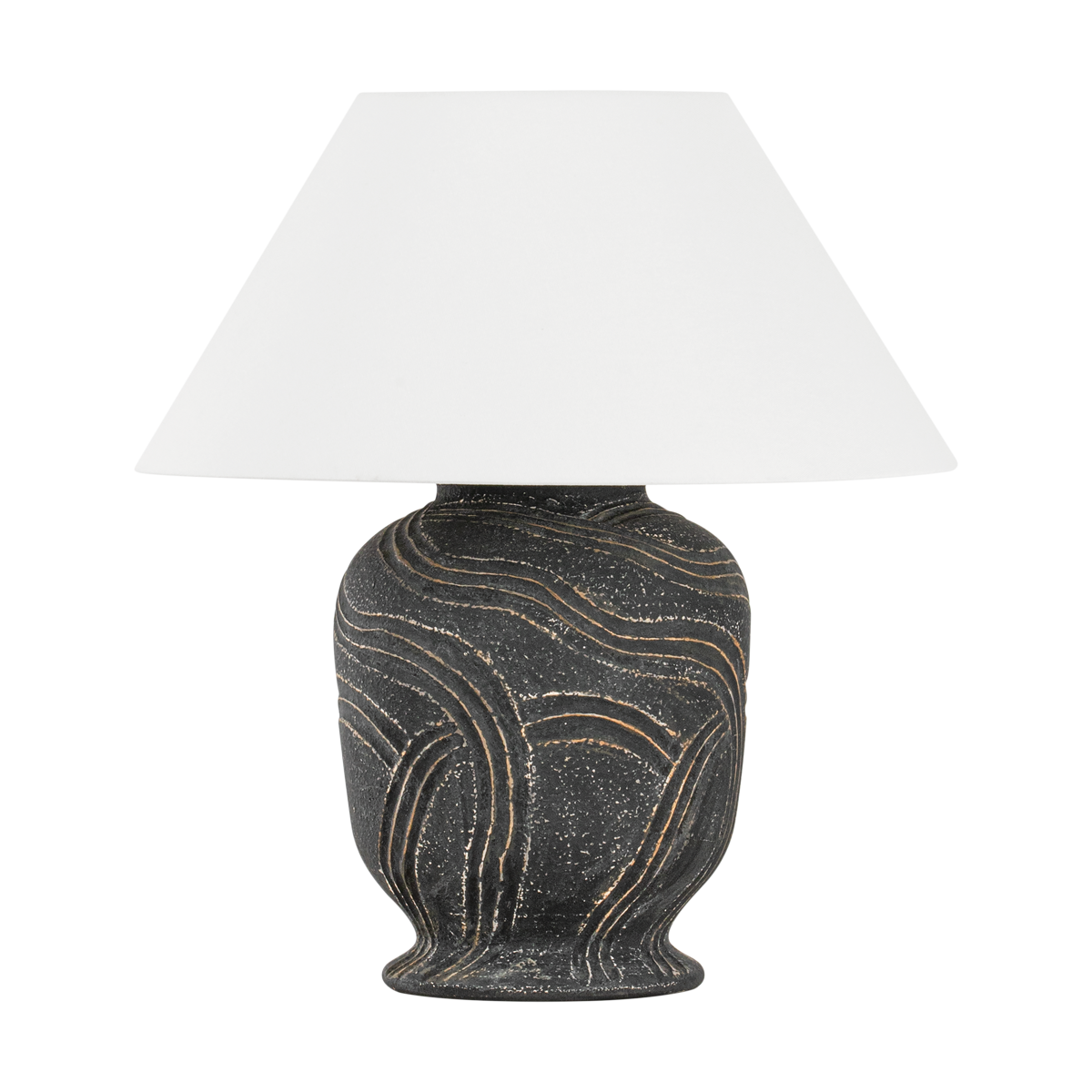 Pecola TABLE LAMP with Patina Brass/Ceramic Windswept Ash Finish