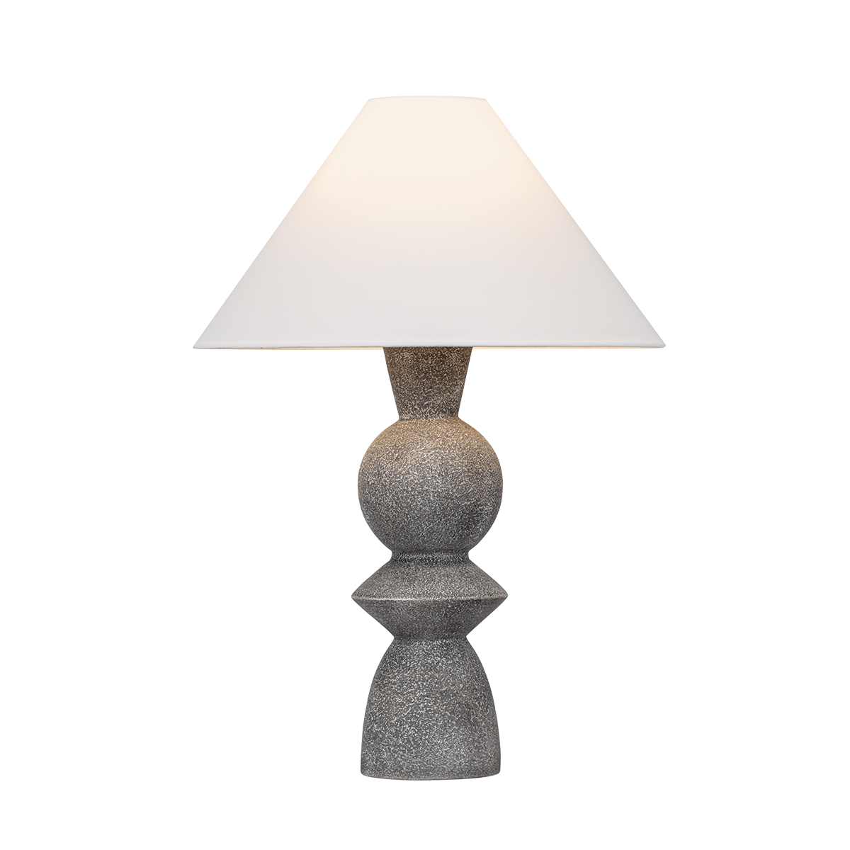 CYRAH Table Lamp with PATINA BRASS/CERAMIC LUNAR GREY Finish