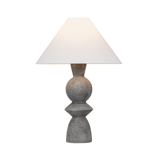 CYRAH Table Lamp with PATINA BRASS/CERAMIC LUNAR GREY Finish