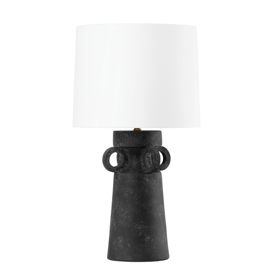 SANTA CRUZ Table Lamp with PATINA BRASS AND CERAMIC ARTIFACT BLACK Finish