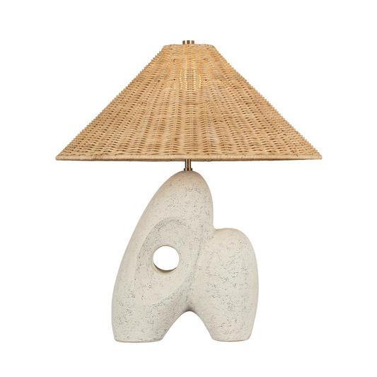 NAIRN Table Lamp with PATINA BRASS/CERAMIC RUSTIC BONE Finish