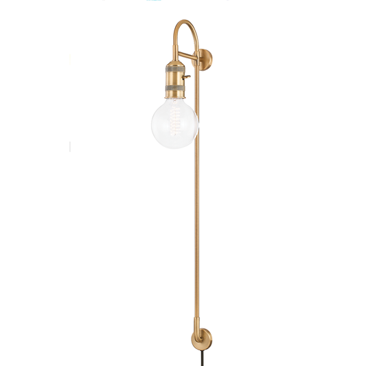 Dean Plug-in Sconce with PATINA BRASS Finish
