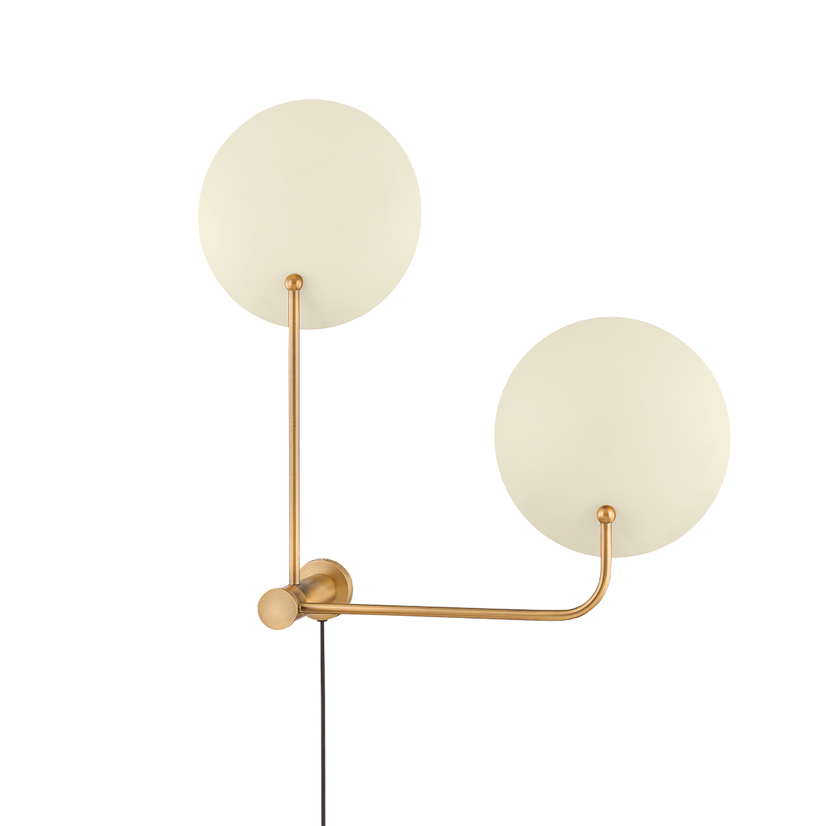 Leif Plug-in Sconce with PATINA BRASS AND SOFT SAND Finish