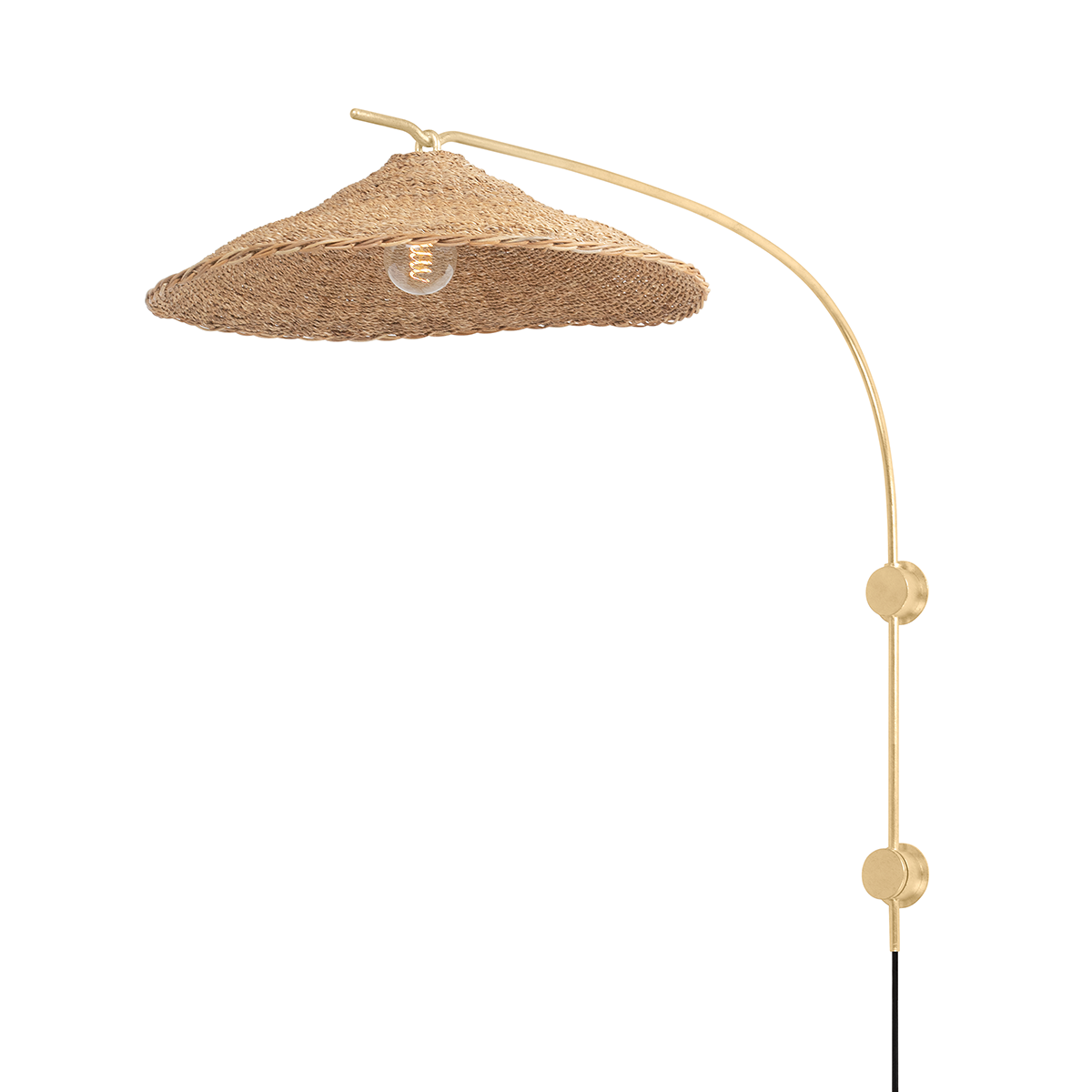 VALIER Plug-in Sconce with VINTAGE GOLD LEAF Finish