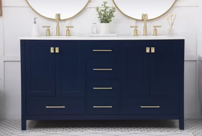 60 inch Double Vanity in Blue