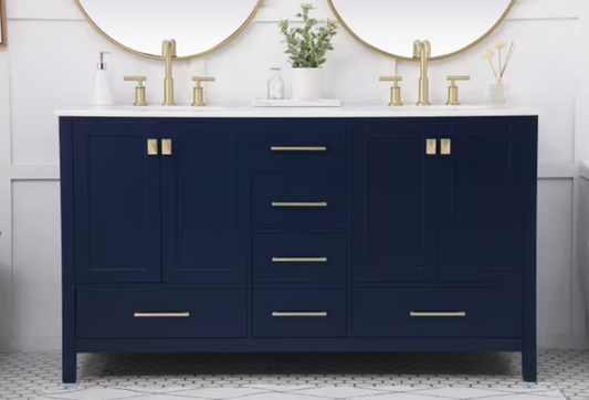 60 inch Double Vanity in Blue