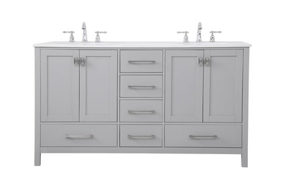 60 inch Double Vanity in Grey