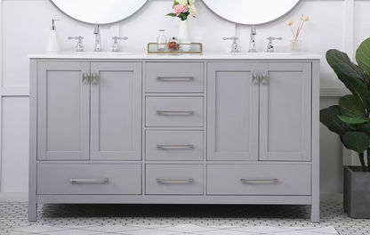 60 inch Double Vanity in Grey