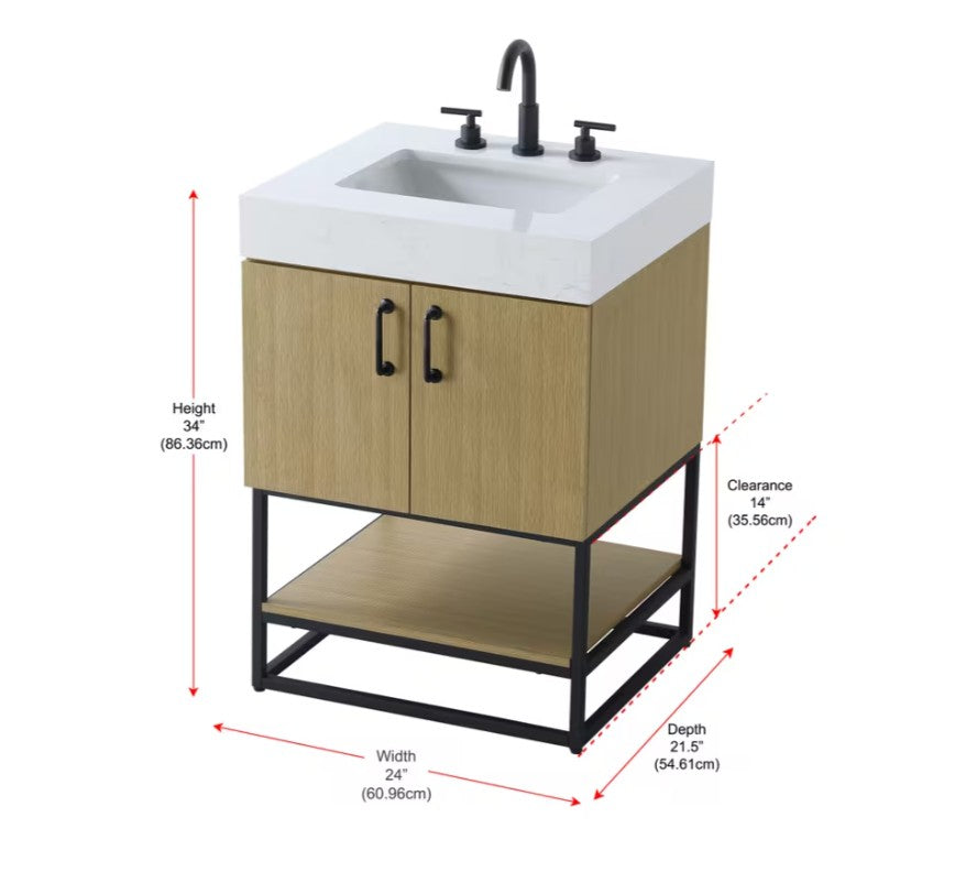 Caroline Collection 24 Inch Bathroom Vanity