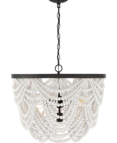 5-Light Chandelier in White with Oil Rubbed Bronze