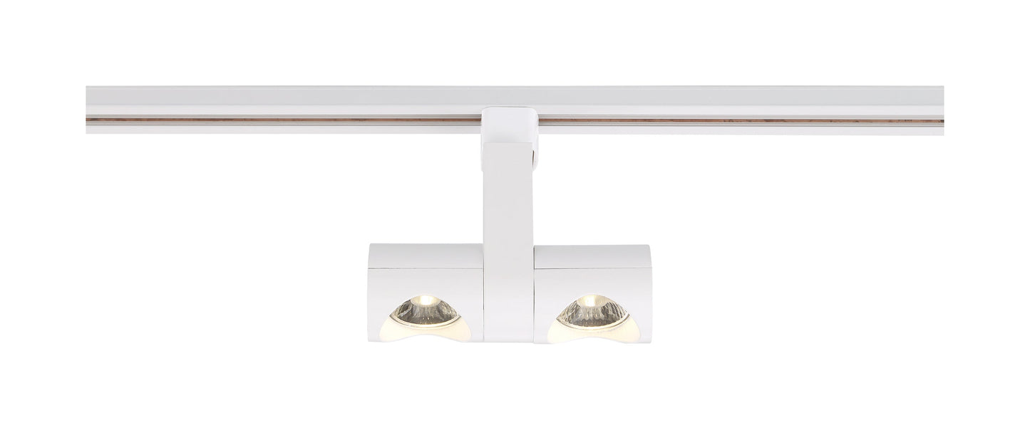 LED; 24 Watt Track Head; Dual Pipe; White; 24 deg. Beam Angle