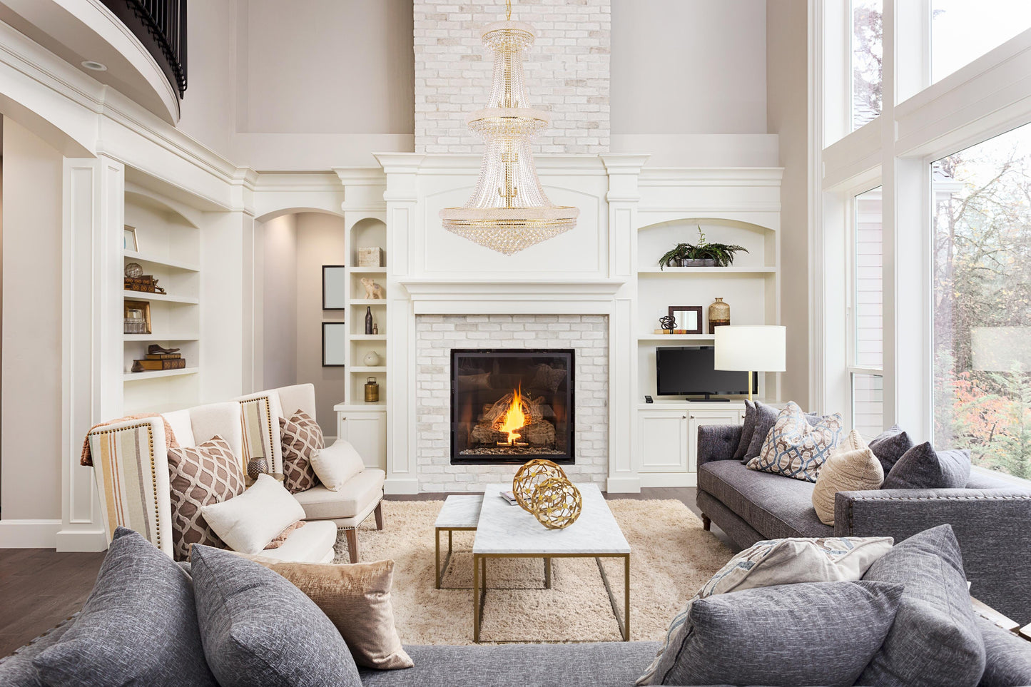 Primo 38 light Gold Chandelier Clear Royal Cut Crystal