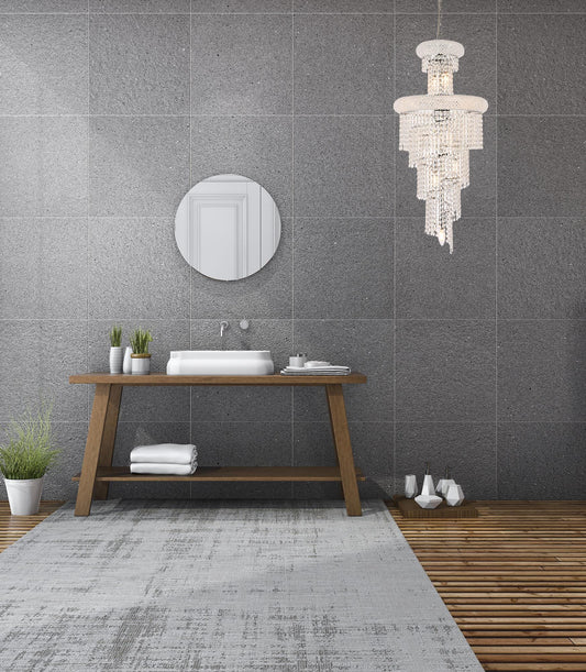 Spiral 10 light Chrome Pendant Clear Royal Cut Crystal