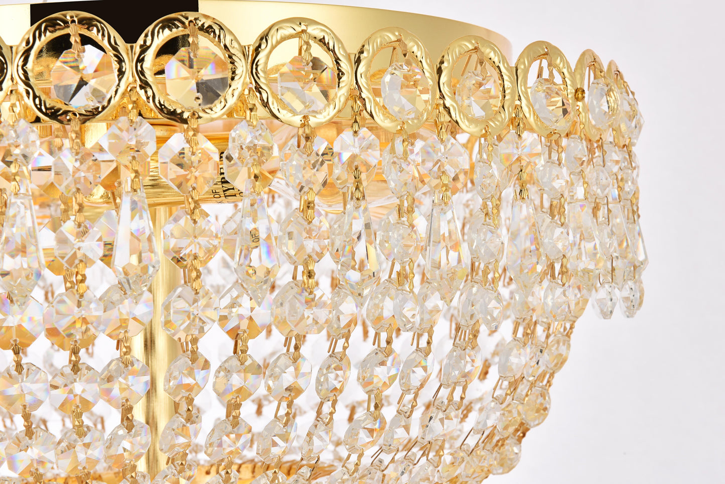 Century 4 light Gold Flush Mount Clear Royal Cut Crystal