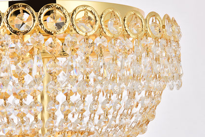 Century 4 light Gold Flush Mount Clear Royal Cut Crystal