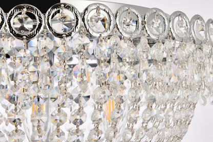 Century 6 light Chrome Flush Mount Clear Royal Cut Crystal
