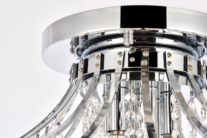 Toureg 6 light Chrome Flush Mount Clear Royal Cut Crystal
