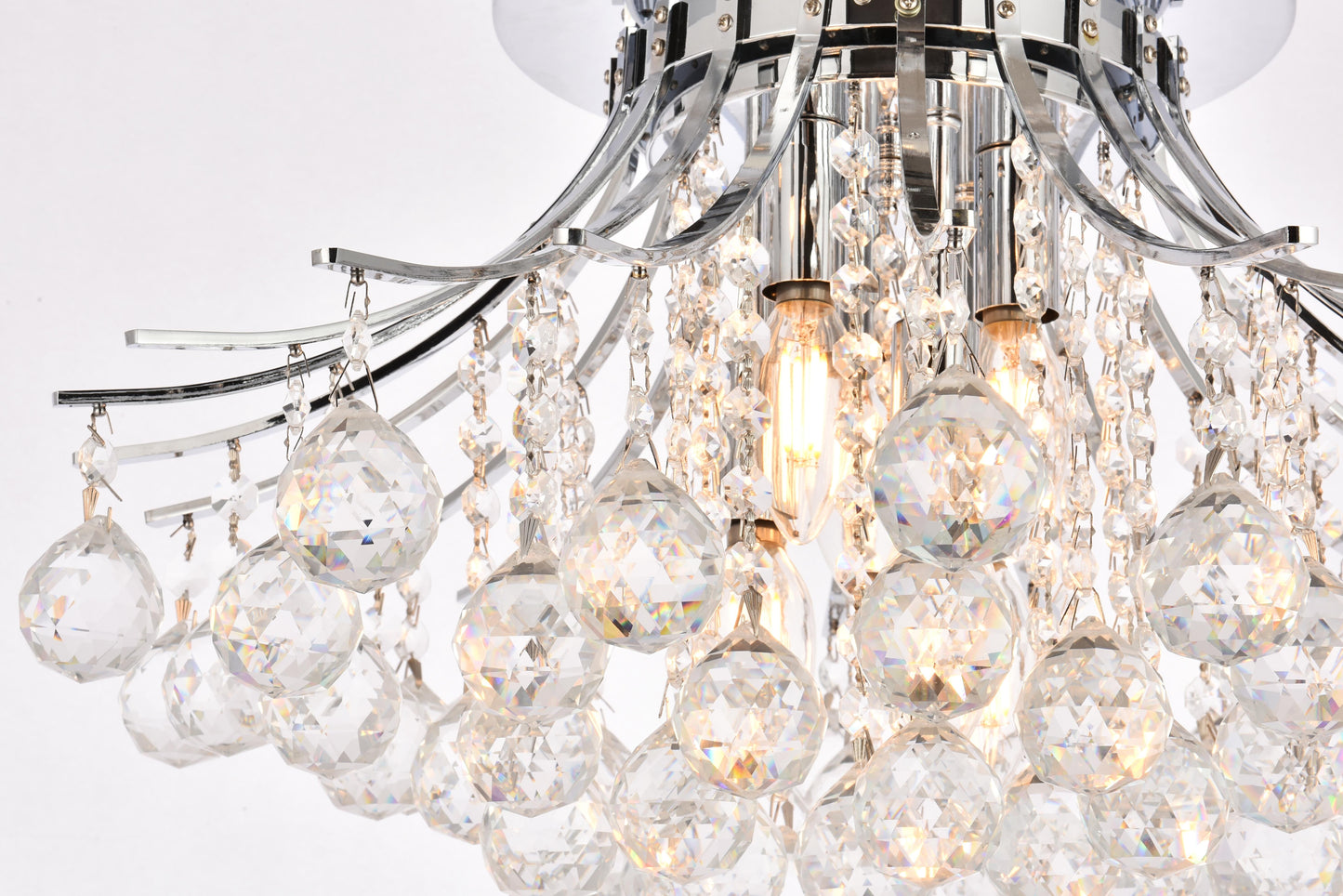 Toureg 6 light Chrome Flush Mount Clear Royal Cut Crystal