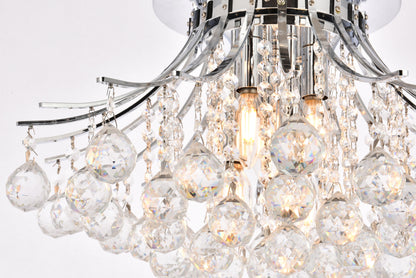 Toureg 6 light Chrome Flush Mount Clear Royal Cut Crystal
