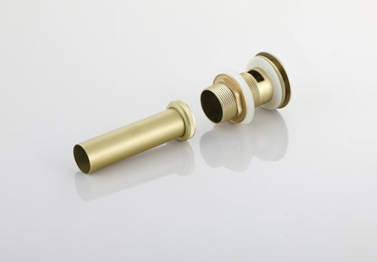 Pop-up bathroom sink drain with overflow in Brushed Gold
