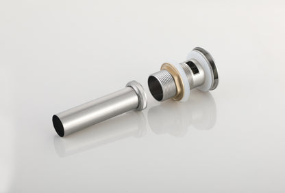 Pop-up bathroom sink drain with overflow in Brushed Nickel