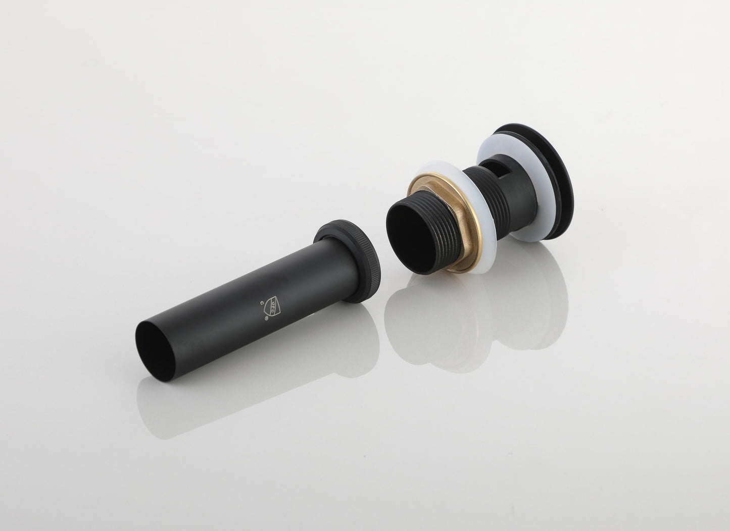 Pop-up bathroom sink drain with overflow in Matte Black