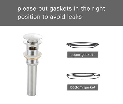 Pop-up bathroom sink drain with overflow in Polished Chrome