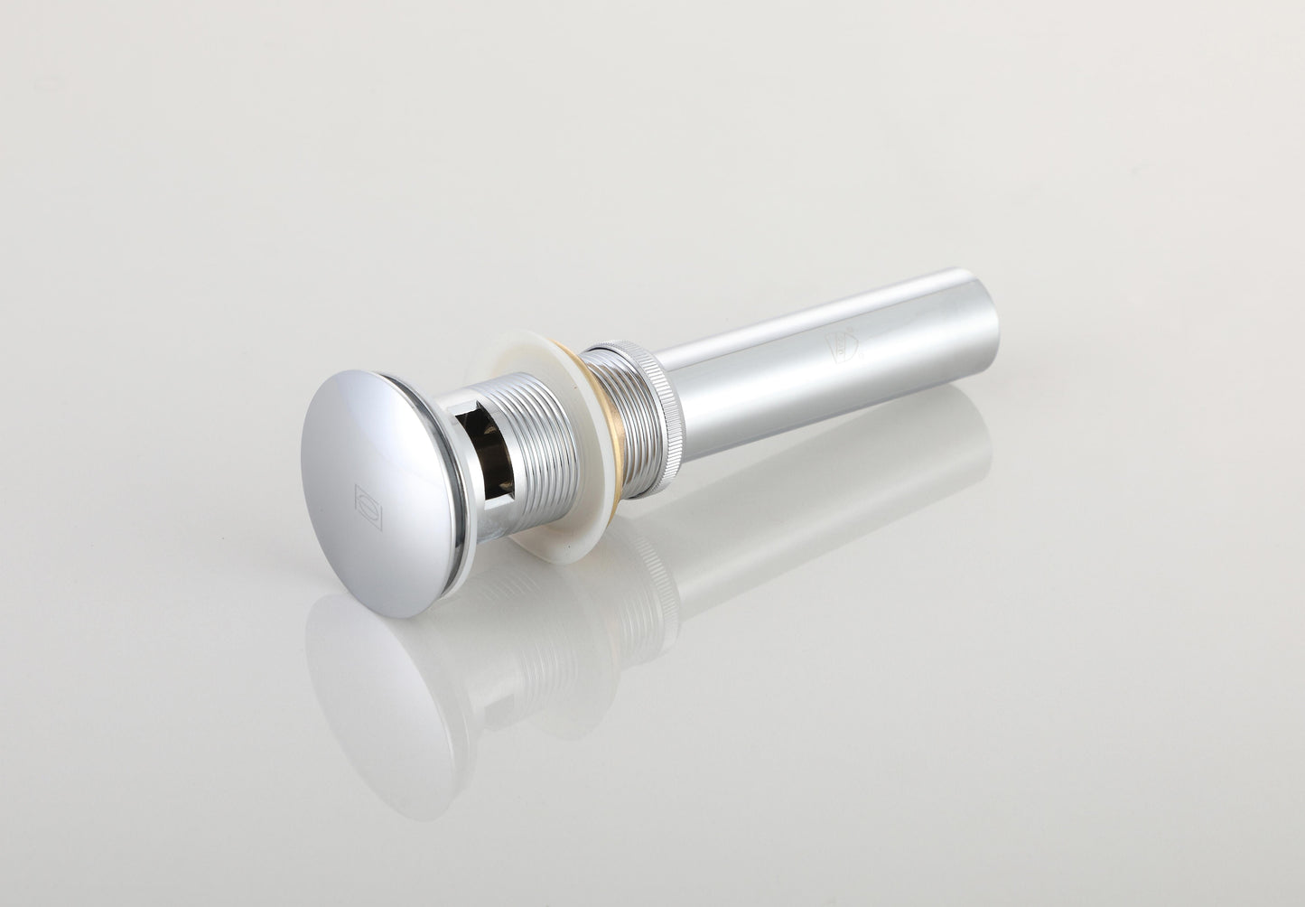 Pop-up bathroom sink drain with overflow in Polished Chrome