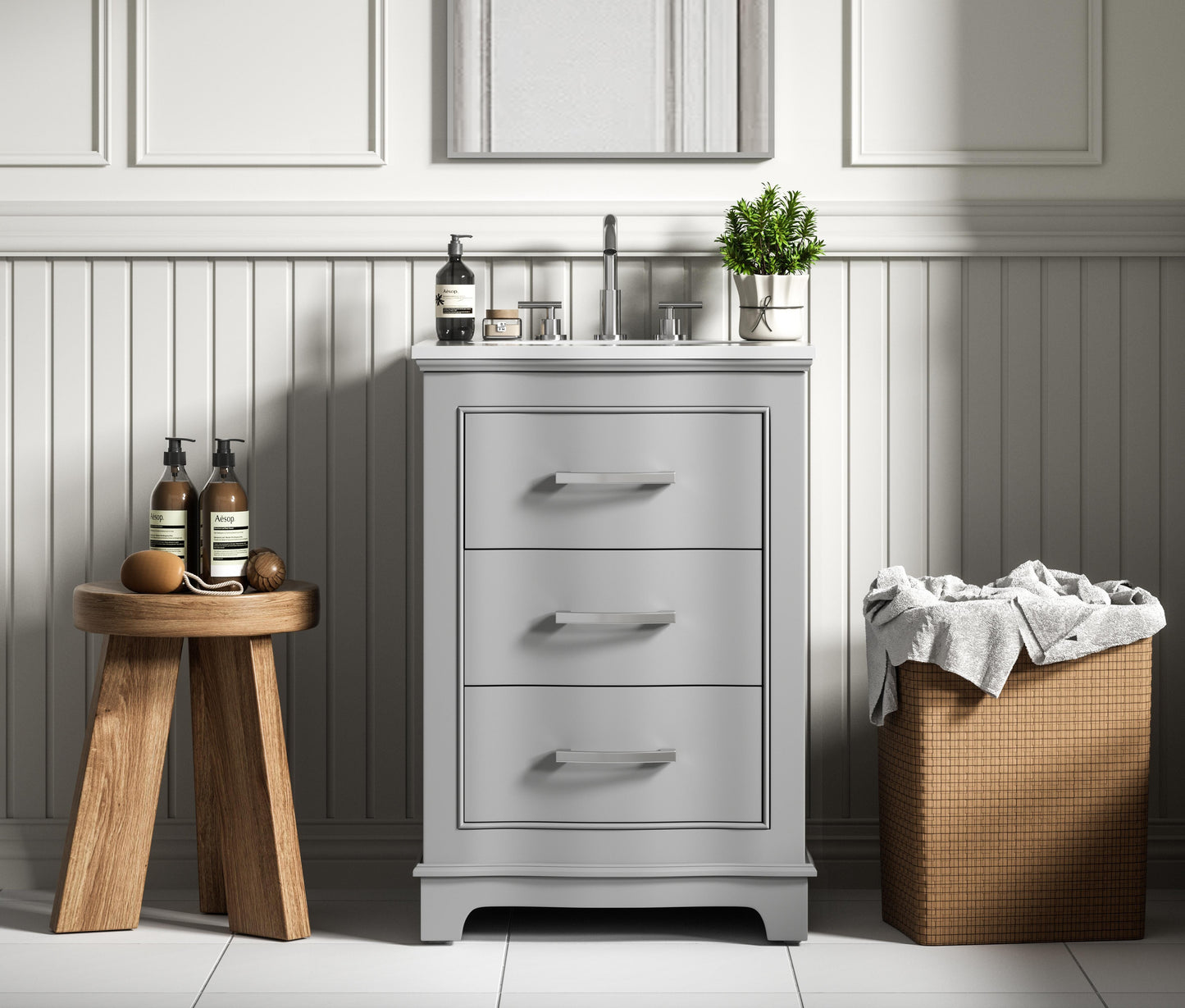 Knox 24 inch Single Bathroom Vanity in Grey