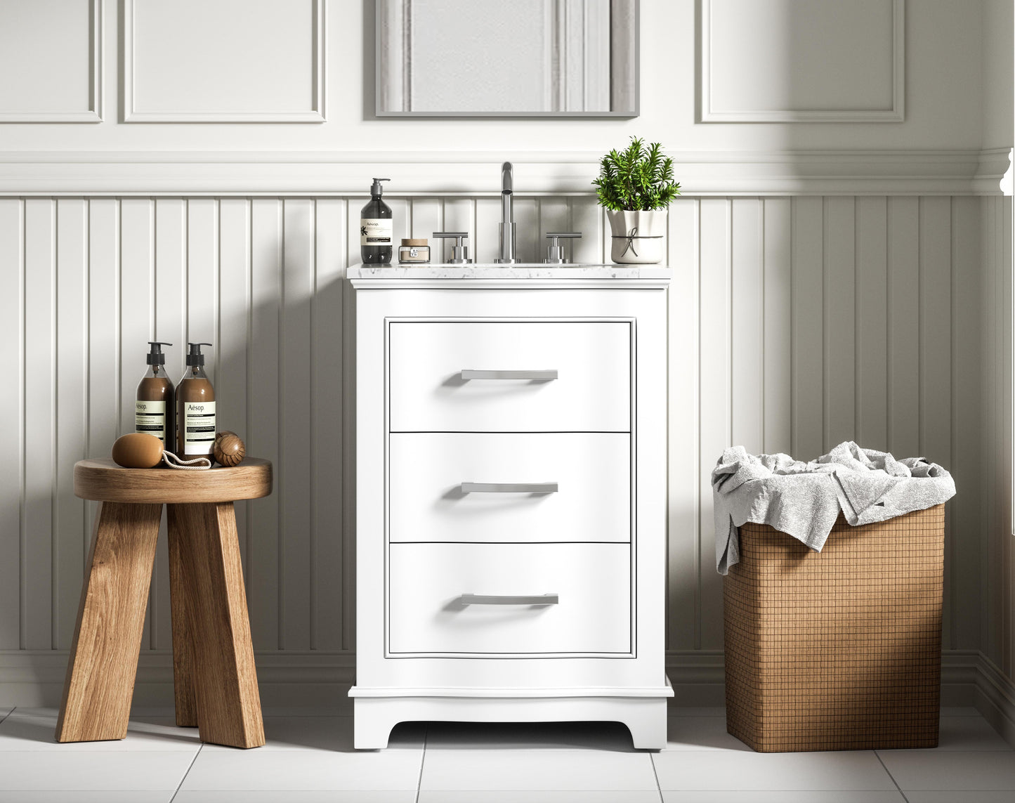 Knox 24 inch Single Bathroom Vanity in White