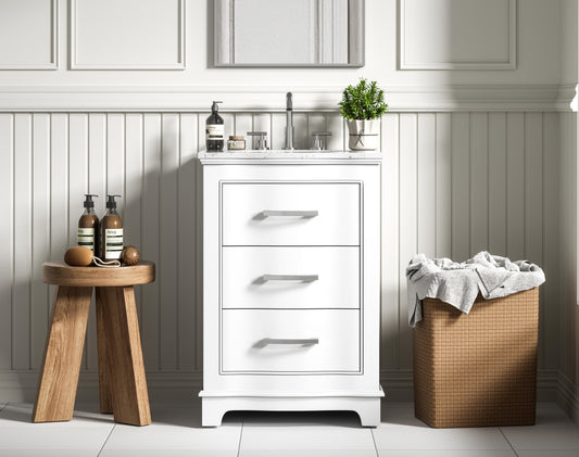 Knox 24 inch Single Bathroom Vanity in White