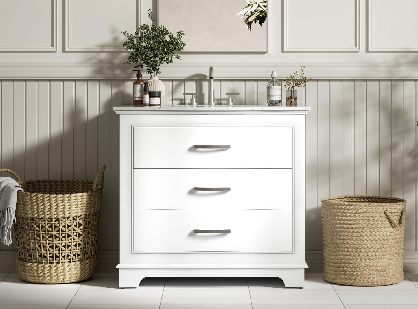 Knox 36 inch Single Bathroom Vanity in White