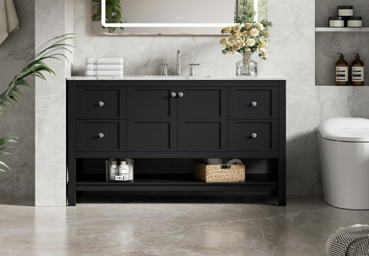 54 inch Single Bathroom Vanity in Black