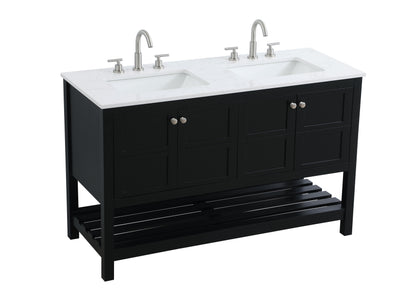 54 inch Double Bathroom Vanity in Black