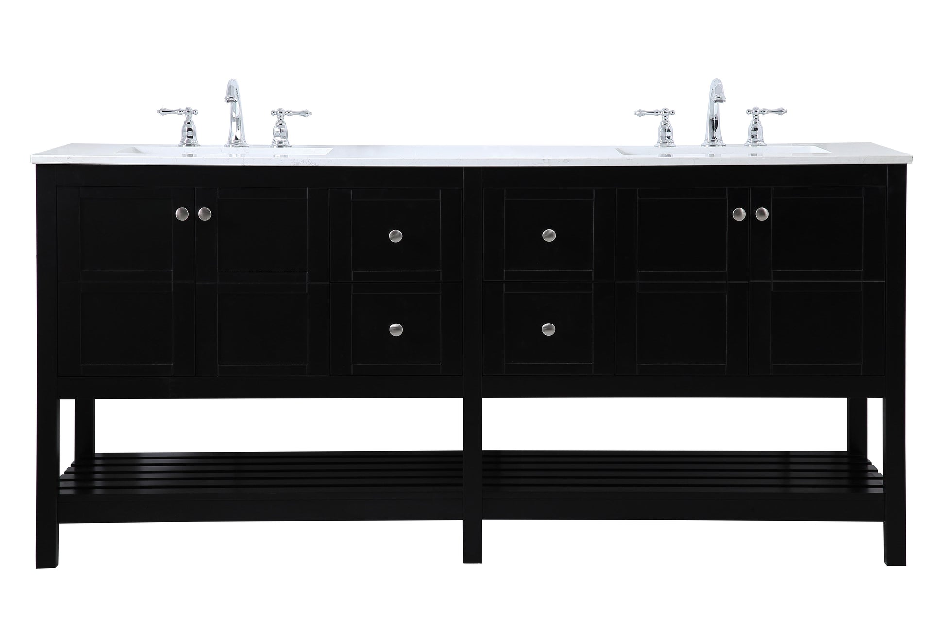 72 inch Double Bathroom Vanity in Black
