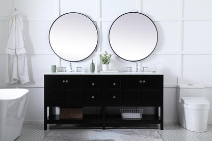 72 inch Double Bathroom Vanity in Black
