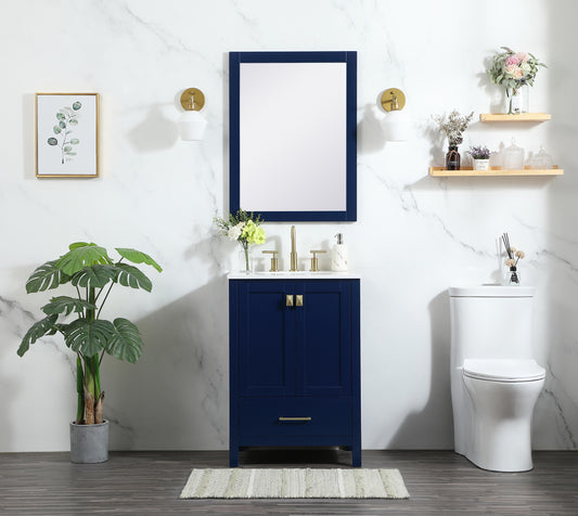 24 inch Single bathroom vanity in blue