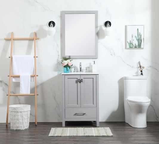 24 inch Single bathroom vanity in grey