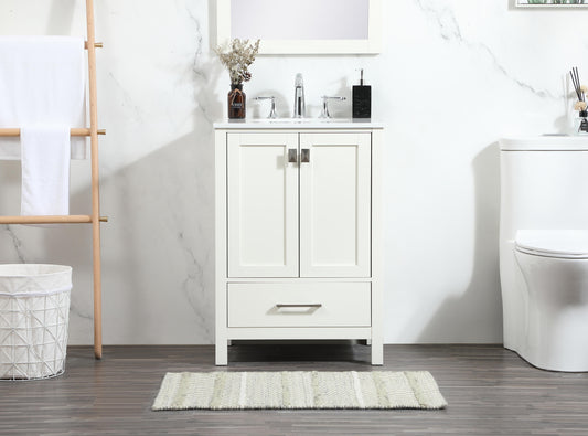 24 inch Single bathroom vanity in white