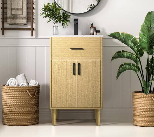 Chandler 20 inch Single Bathroom Vanity in Honey Brown