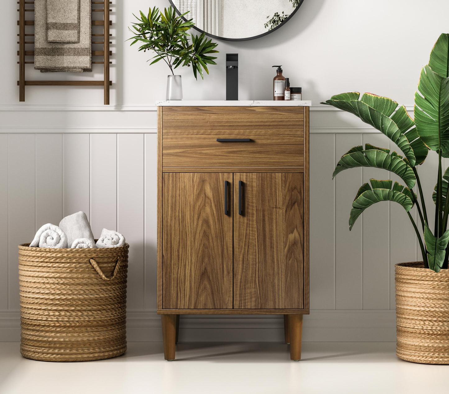 Chandler 20 inch Single Bathroom Vanity in Walnut Brown