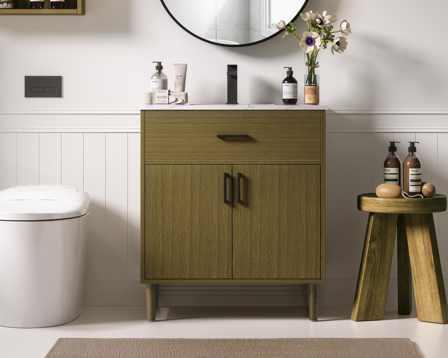 Chandler 30 inch Single Bathroom Vanity in Chestnut Brown