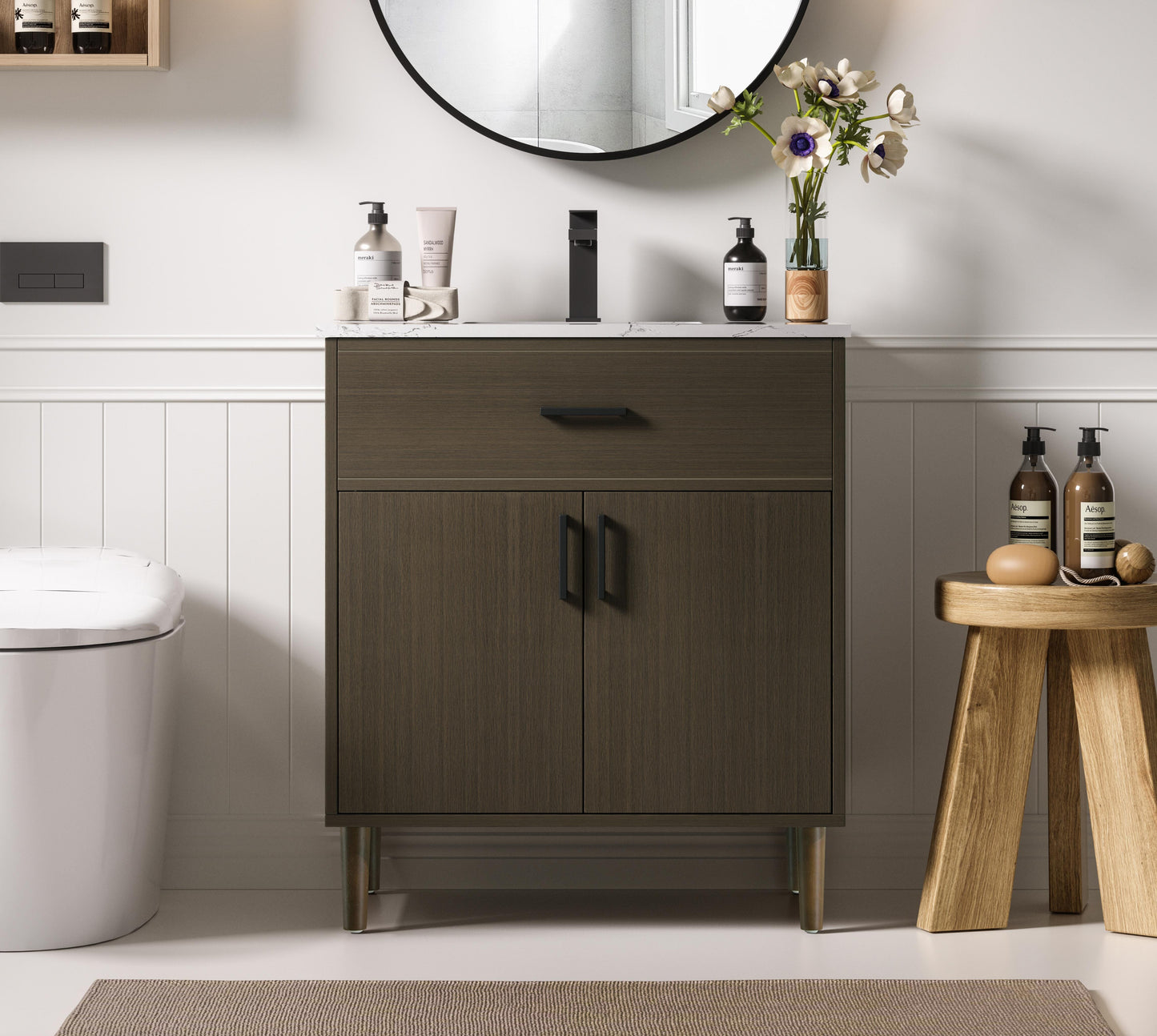 Chandler 30 inch Single Bathroom Vanity in Mocha Brown