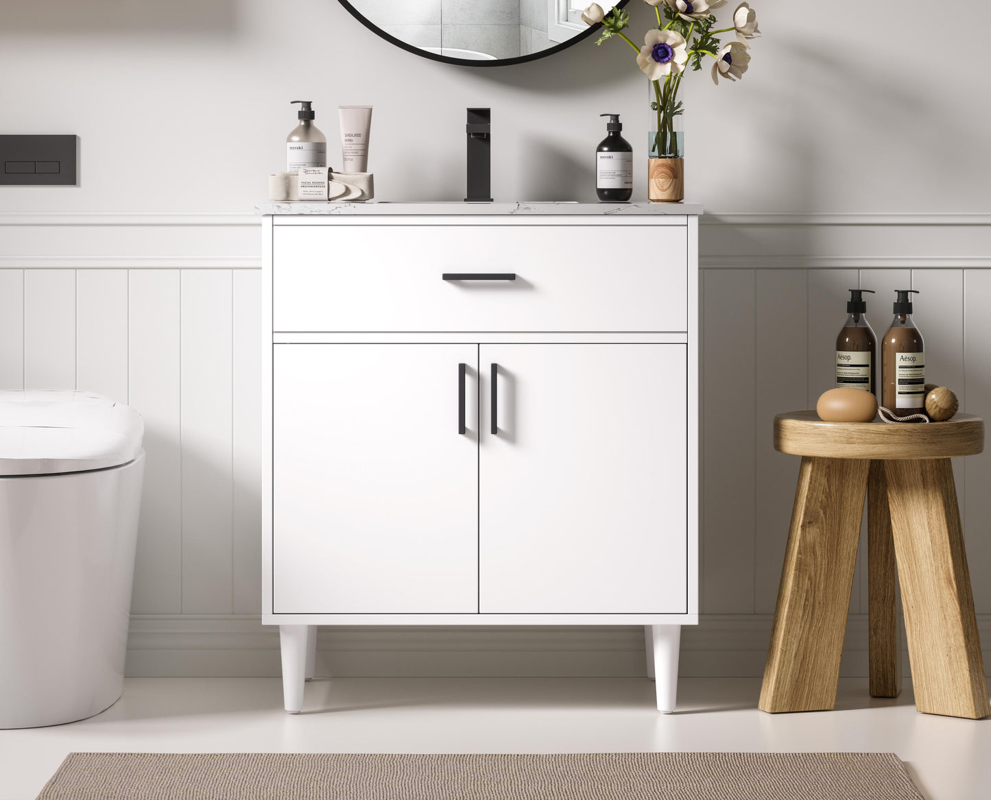 Chandler 30 inch Single Bathroom Vanity in White