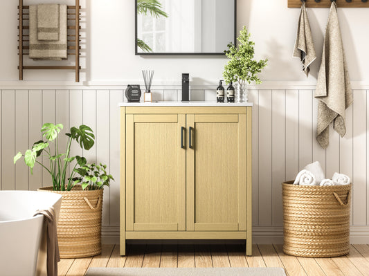 Finnley 30 inch Single Bathroom Vanity in Honey Brown